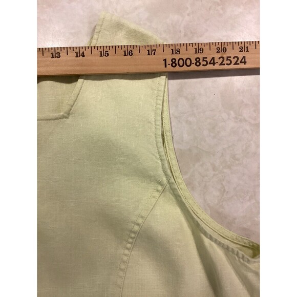 J JILL Shift Dress Womens 22W Knee Sleeveless Linen Pullover Green Yellow - Picture 9 of 10